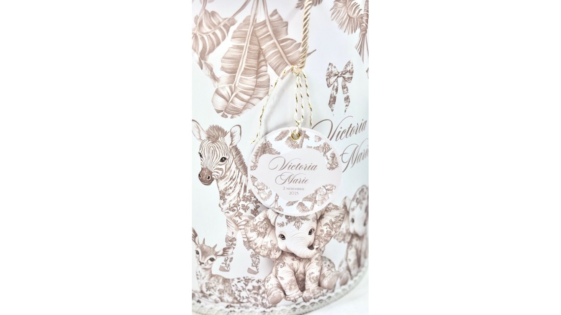 Trusou botez Dior Beige Nude Baby Safari tematică exotică și elegantă 13